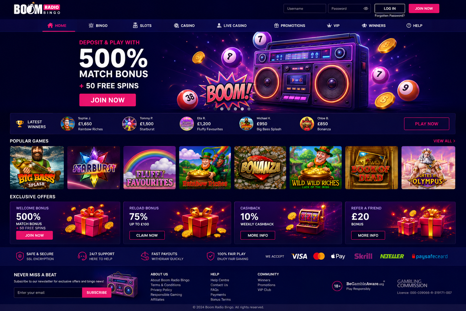 Boom Radio Bingo Casino